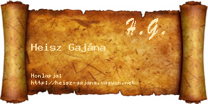 Heisz Gajána névjegykártya